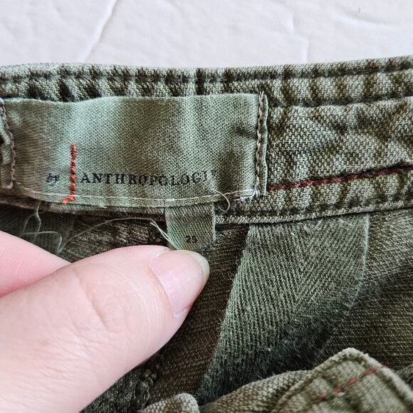 Anthropologie Audra Linen Blend Relaxed Comfy Ankle Utility Pants Womens 25 - Picture 8 of 13